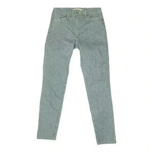 Levi’s mile high super skinny seersucker blue white striped jeans high rise 29